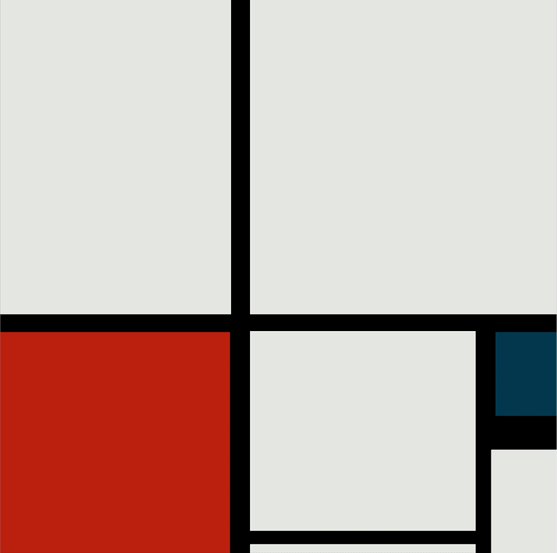 Composition N I with Red and Blue after Piet Mondriaan 1931