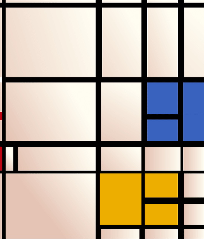 Composition N 11 London with Blue Red and Yellow after Piet Mondriaan