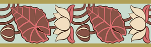 Art Nouveau Border of Water lily after Maurice Verneuil