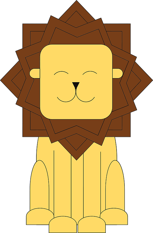 Stylized cartoon lion