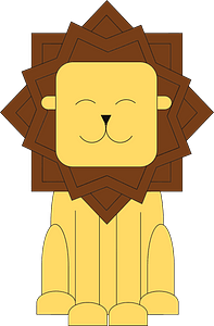 Stylized cartoon lion