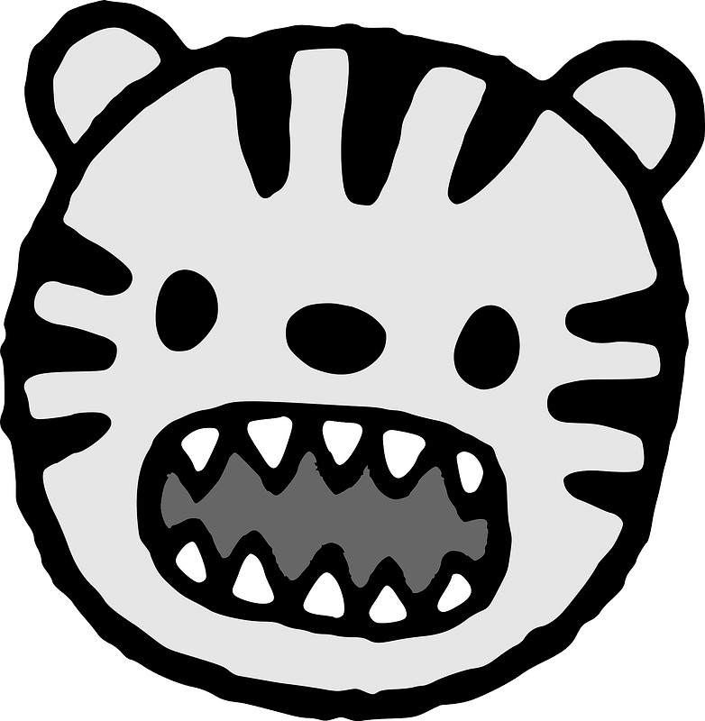 Growling tiger face