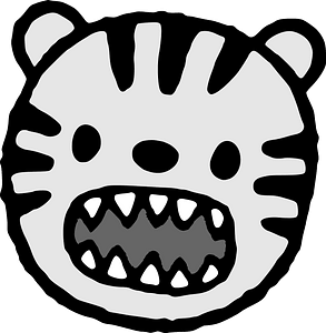 Growling tiger face