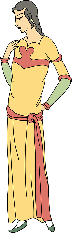  Persian woman wearing long yellow gown