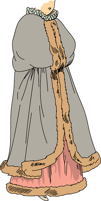 Scandinavian woman wearing mantle (end of Middle Ages)