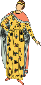 Gaulish woman wearing Merovingian robe