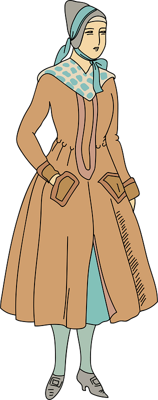 Danish woman wearing mantle in 1815