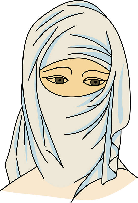 Turkish woman in costume worn at Constantinople. Draped while cloth coiffure