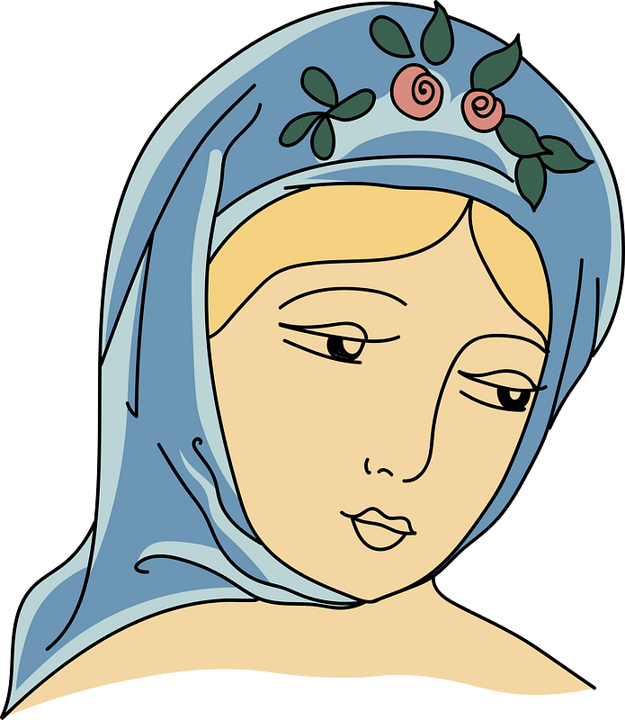 Coiffure of Greek woman in Marmora island. This amusing mantilla-shaped blue cap is trimmed with roses 