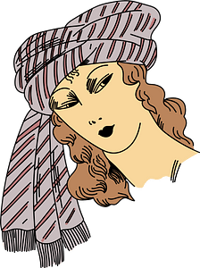 Persian Turban with fringed side-flap gracefully draped
