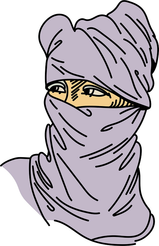 Veiled young harem woman