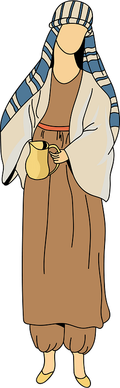 Nun's costume. Coiffure of striped material