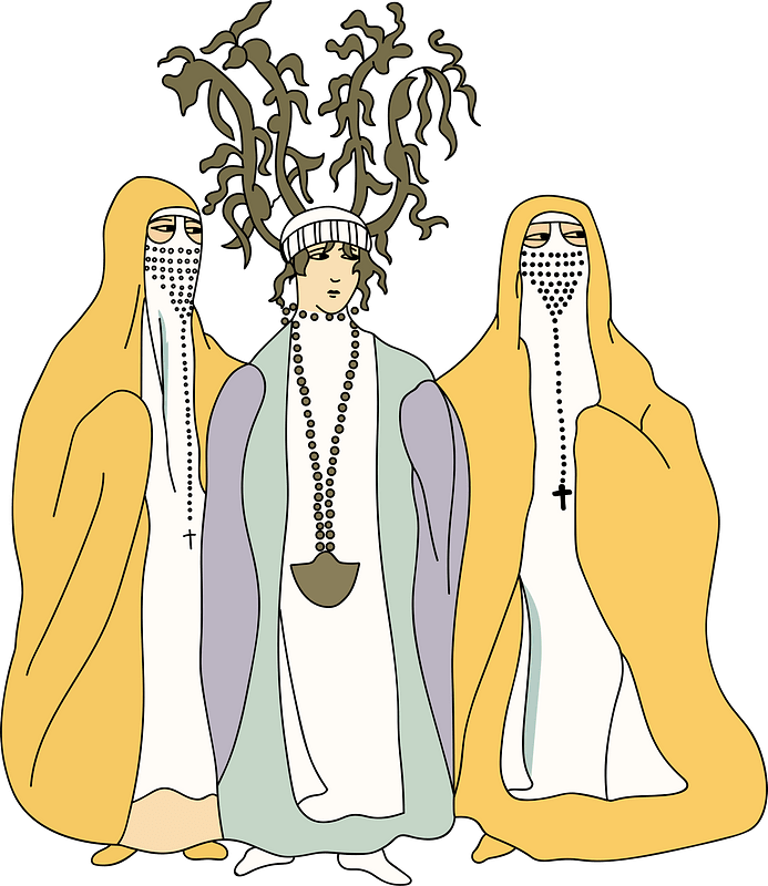 Charquijeu Arab bride. Large chtome-yellow garment with white scapular