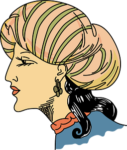 Balloon-shaped turban coiffure