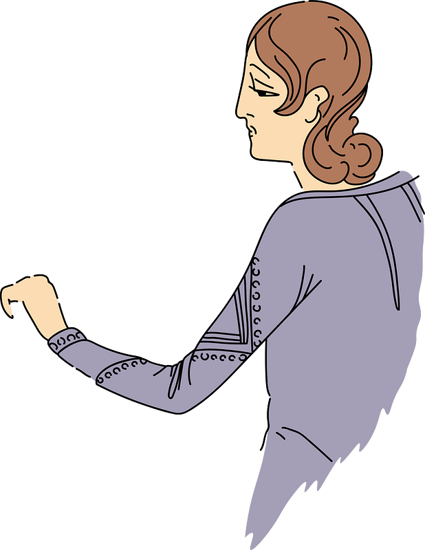 Hindu woman with long sleeve garnished with arm-band and two cuff-like arrangements