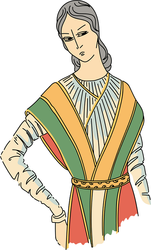 Hindu woman with long sleeve tightly pleated on the arm. The costume consists of two sorts of stoles covering the forearms