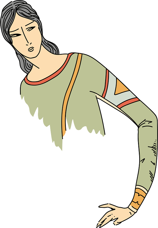 Hindu woman with Long tight sleeve of plain stuff garnished with an arm-band of another colour surrounded with galloon