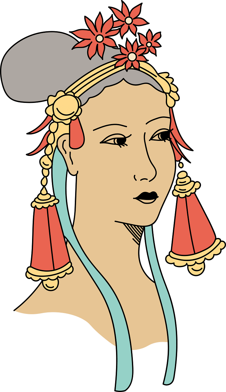 Coiffure of Hindoo woman in gala dress
