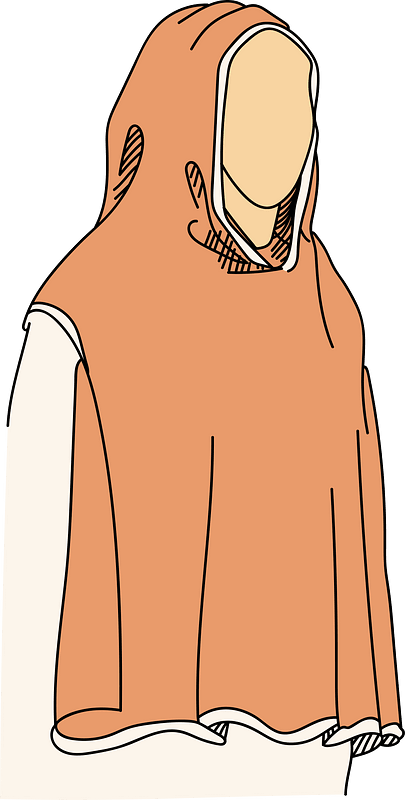 XIVth century red hood. Seneschal's wife garment common to both sexes