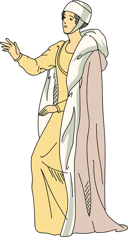 Lady's garment in the reign of Henry III of England (1250)