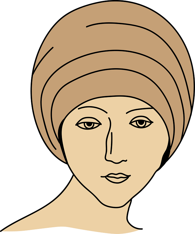 Turban of a German woman in winter