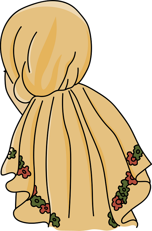 Oesterreich (Germany). Shawl embracing the head with green and red embroidery