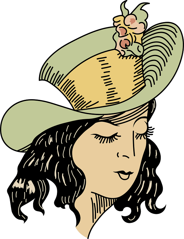 Lugano headdress (Italian Switzerland). Hat tucked up at sides girded with a gold ribbon and adorned with a bunch of flowers