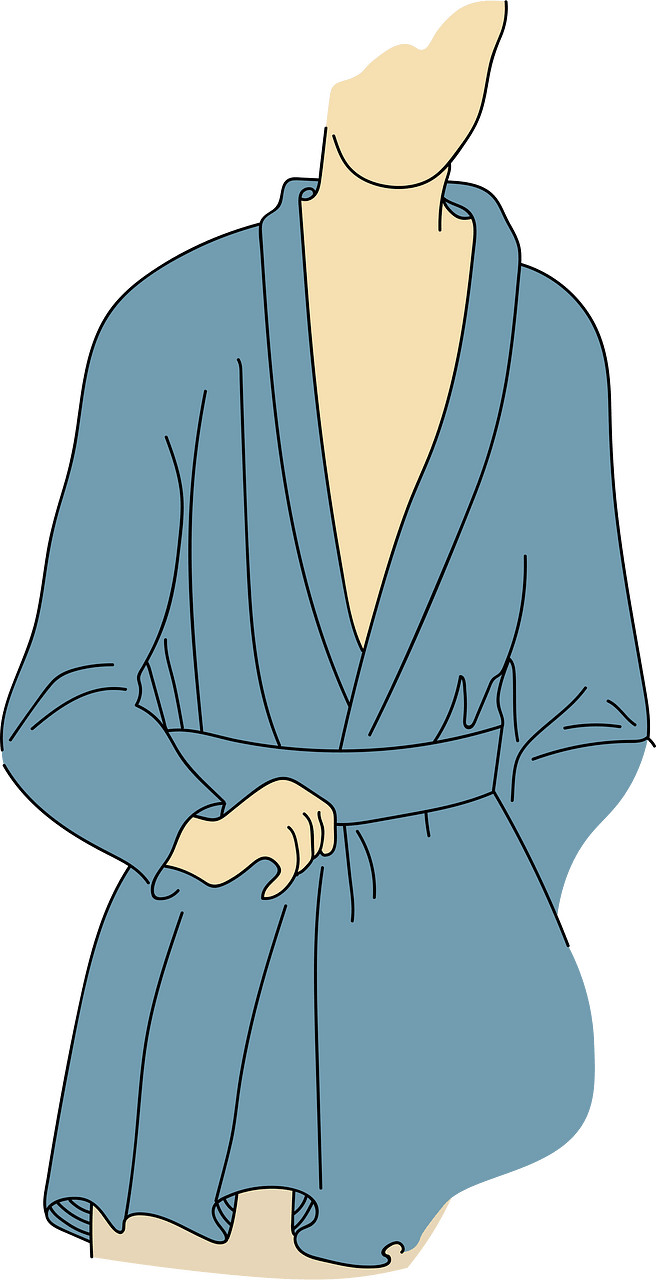 Short violet tunic crossed over the front