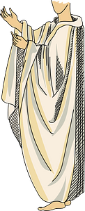 Sleeveless Cloak of a Druidess open in front and gathered at the back