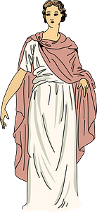 Short cloak fastened on the right side falling lower behind than in front