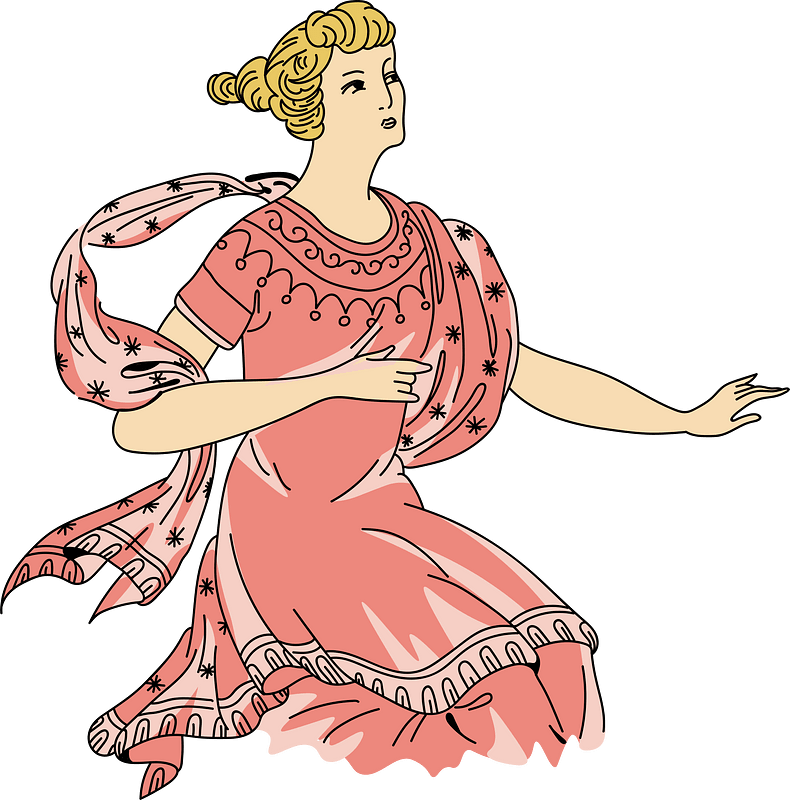 Roman Woman wearing traditional greek-roman tunic