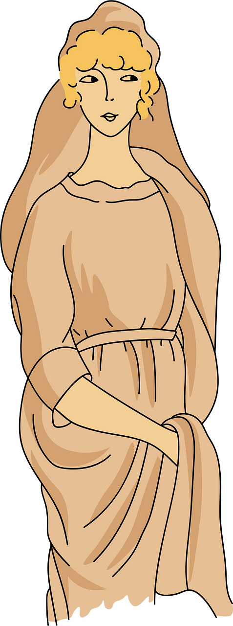 From Caesar to the Gallic Empire Robe of a Gallo-Roman lady. Veil covering the head and a loose robe of the same shade as the veil