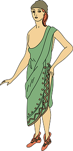 Gown almost of Assyrian inspiration