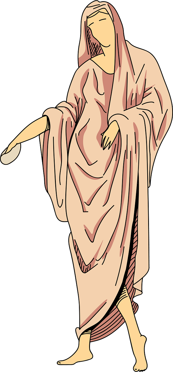 Roman woman wearing draped robe