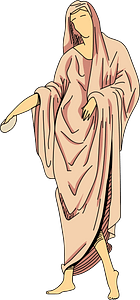 Roman woman wearing draped robe