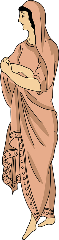 Etruscan fringed cloak-shawl