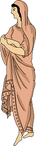 Etruscan fringed cloak-shawl