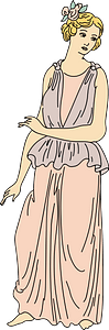 Roman Woman wearing traditional greek-roman tunic