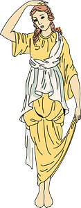 Roman Woman wearing traditional greek-roman tunic