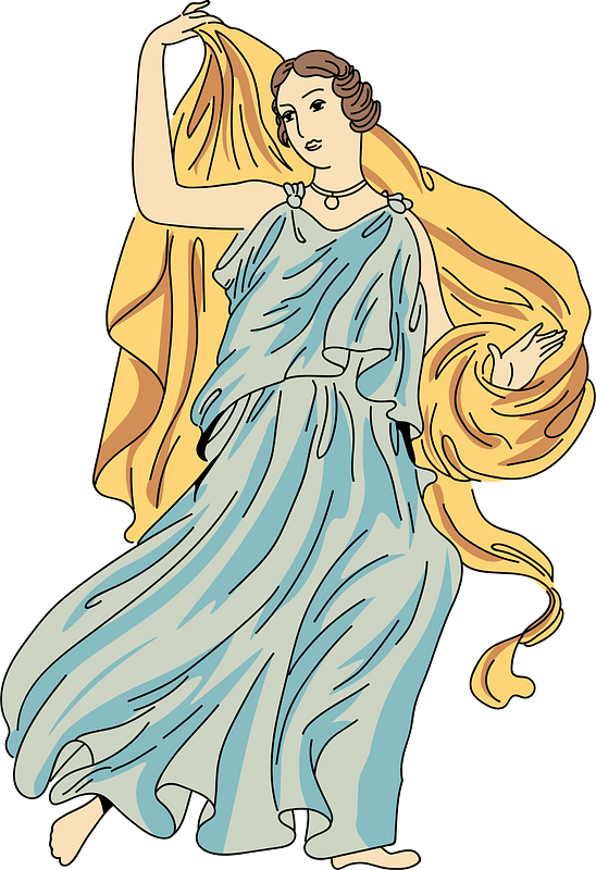 Roman Woman wearing traditional greek-roman tunic