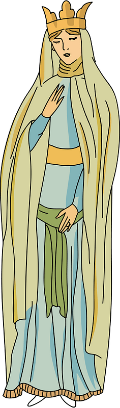 Gallic lady from 6th century. Costume of Fredegonda (mother of Clotairus). Long robe with two belts. One under the breast and the other very loose round the waist.