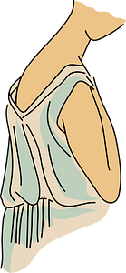 Costume of Euxetra. Foundation of Marseilles. Loose blue draped bodice