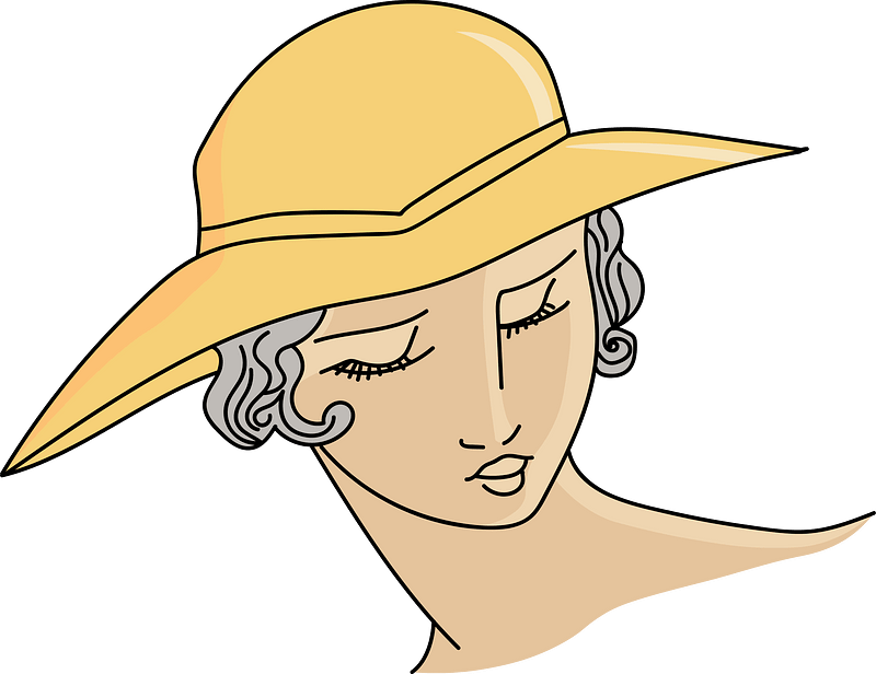 Large untrimmed hat of Greek woman