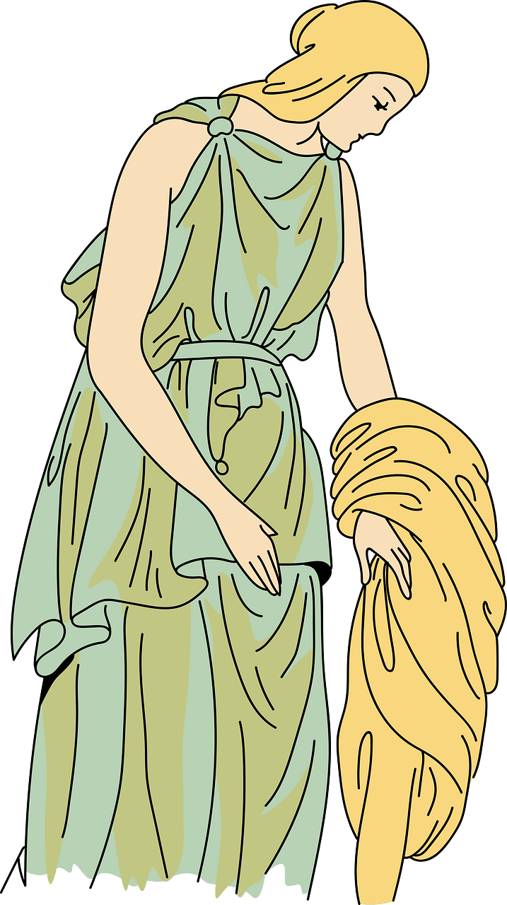 Roman Woman wearing traditional greek-roman tunic