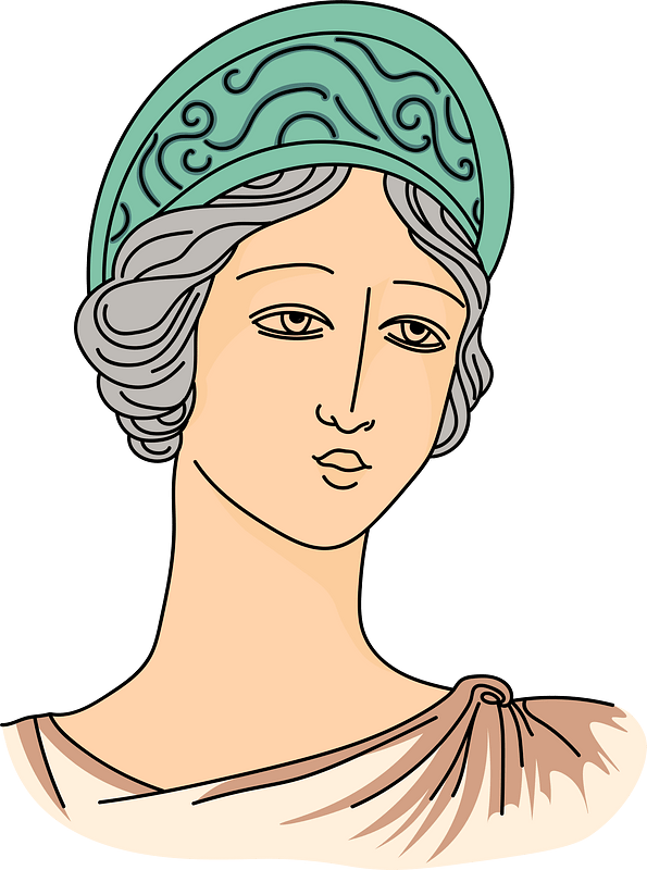 Diadem of Greek goddess Artemis with engraved designs