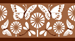 Art Nouveau Ornament of butterflies and dragonflies after Maurice Pillard Verneuil