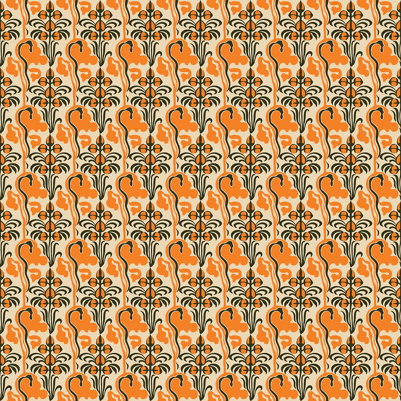 Design based on orange vegetal shapes