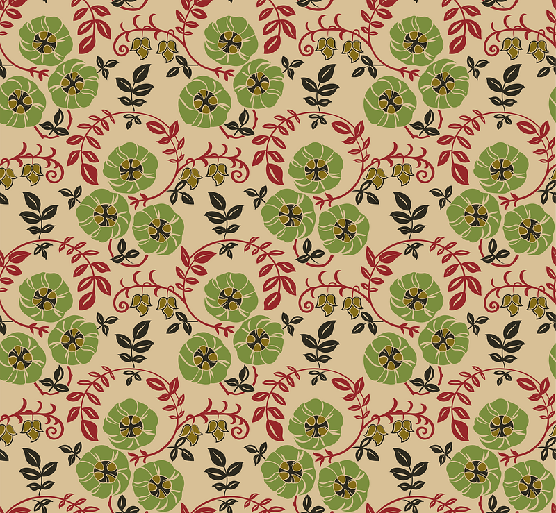 Design based on multicolored vegetal shapes