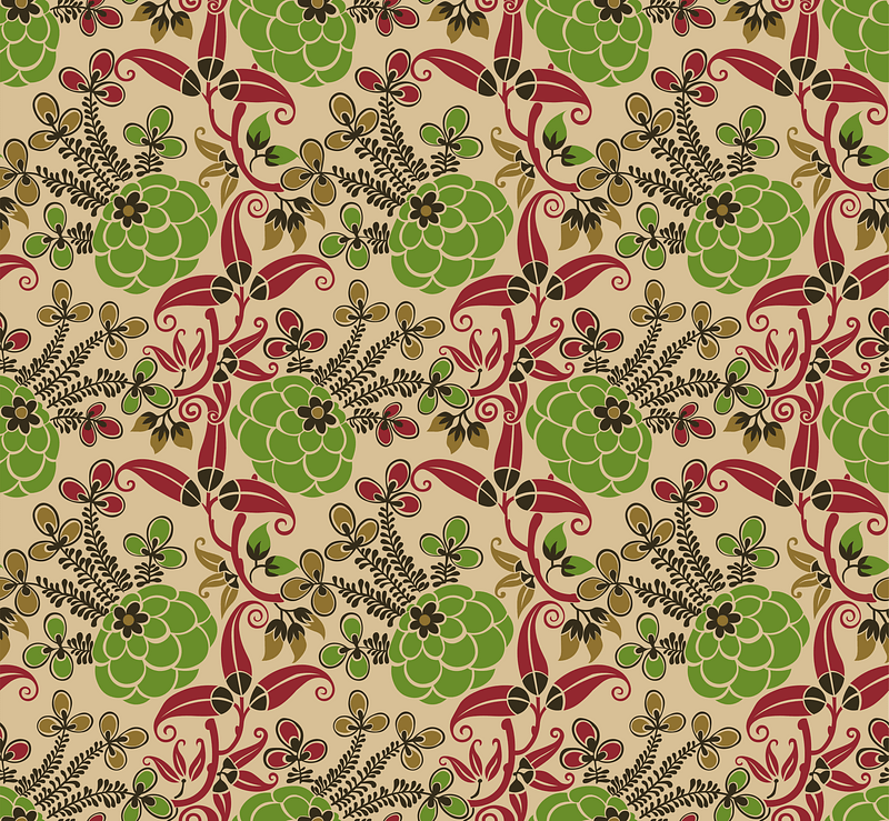 Design based on multicolored vegetal shapes