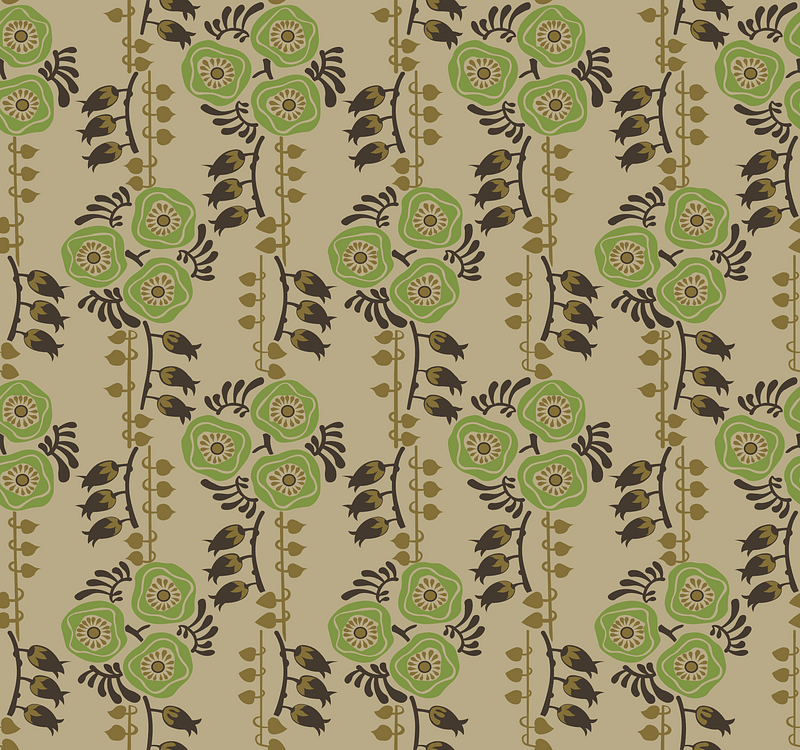 Design based on grey and green flowers